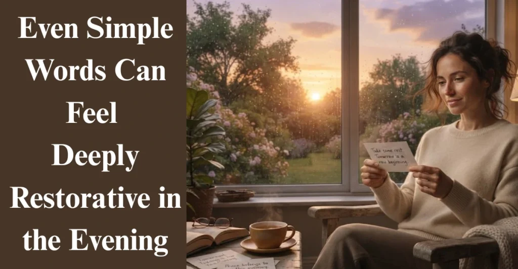 Even Simple Words Can Feel Deeply Restorative in the Evening