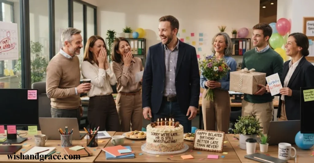 Funny Belated Birthday Wishes for Coworkers